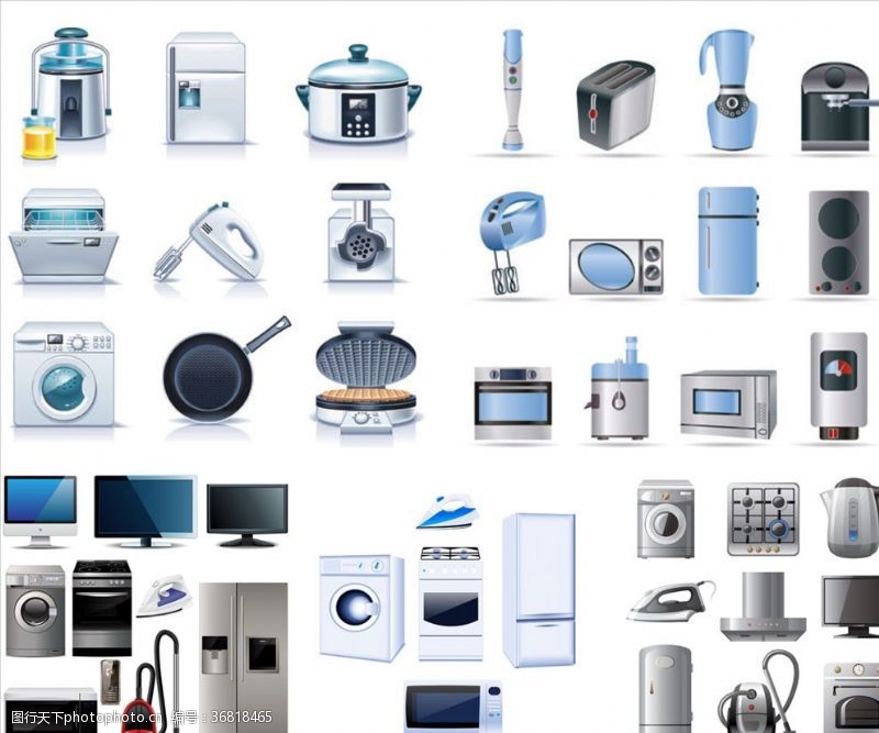 家电矢量图 现代家居设计的视觉利器